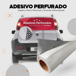 Adesivo Perfurado m² Micro Perfurado m² Impressão somente frente colorida - 4x0 Sem Revestimento Sem Acabamento 