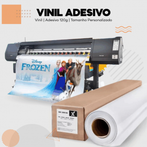 Adesivo Vinil m² Vinil Adesivo 120g m² Impressão somente frente colorida - 4x0 Personalizado Sem Acabamento 