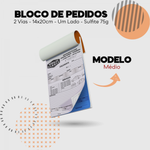 Bloco de Anotação - Médio - 2 Vias Autocopiativo - 56g 14x20cm 4x0 - Impressão somente frente   50 folhas de cada via