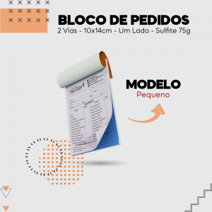 Bloco de Anotação - Pequeno - 2 Vias Autocopiativo - 56g 10x14cm 4x0 - Impressão somente frente   50 folhas de cada via