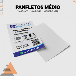 Panfleto Médio Um Lado Couchê 90g 14x20cm Impressão somente frente - 4x0  Refile 